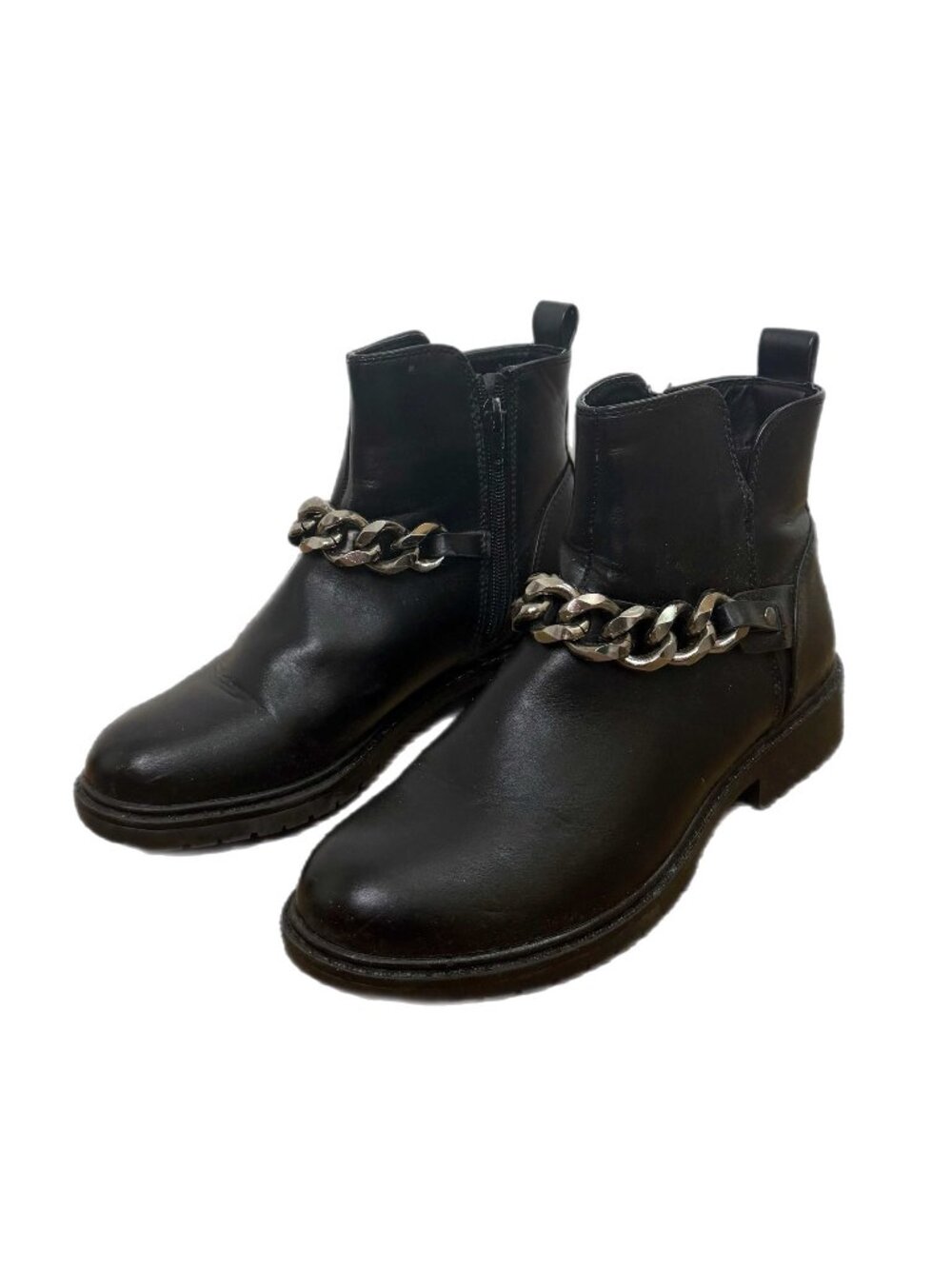 ONLY/ Chain Accent Ankle Boots / Size 37 US 6.5 / Black